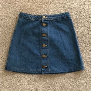 Denim button skirt